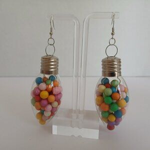 Women's Novelty Earrings - Oversized Glass Christmas Lights